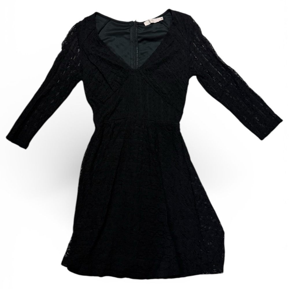 Lush Black Lace Long Sleeve Dress Size S